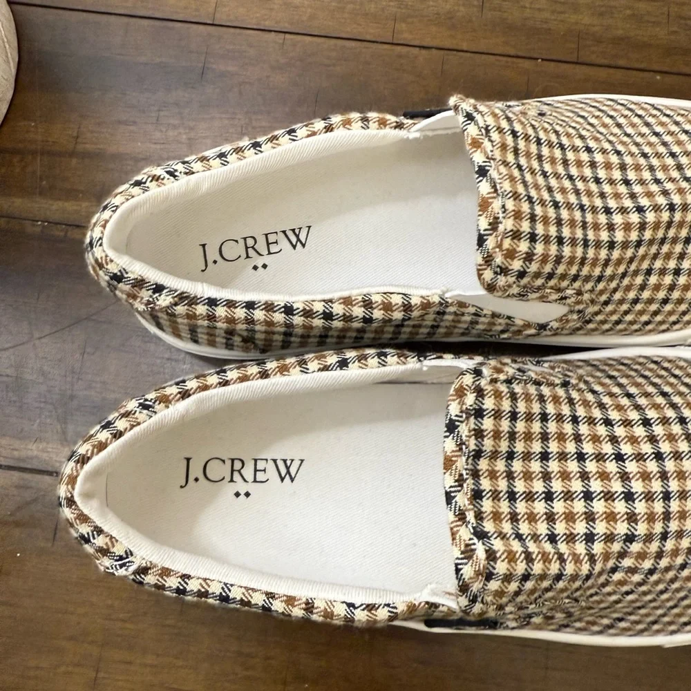 J. Crew Women’s Plaid slip-on sneakers Sz 7